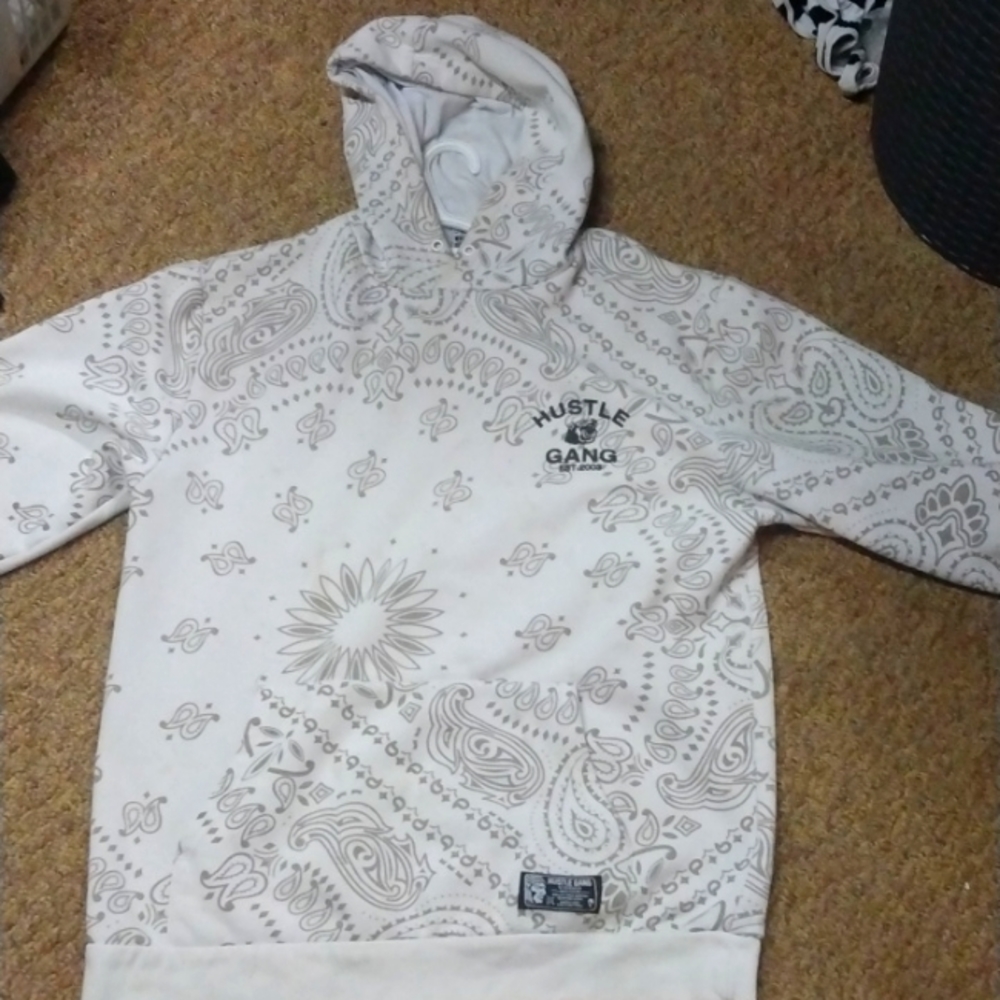 COPY - Men's 2XL White/Grey Hustle Gang Sweater